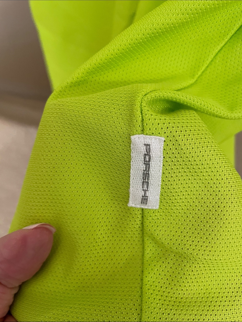 Porsche Design Neon Lime Polo with White Trim-official - Picture 4 of 5